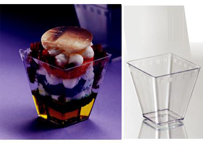 Plastic Square Glass (125 ml)