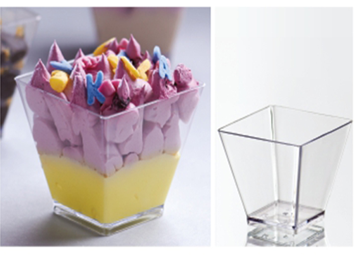 Plastic Square Glasses (60 ml)