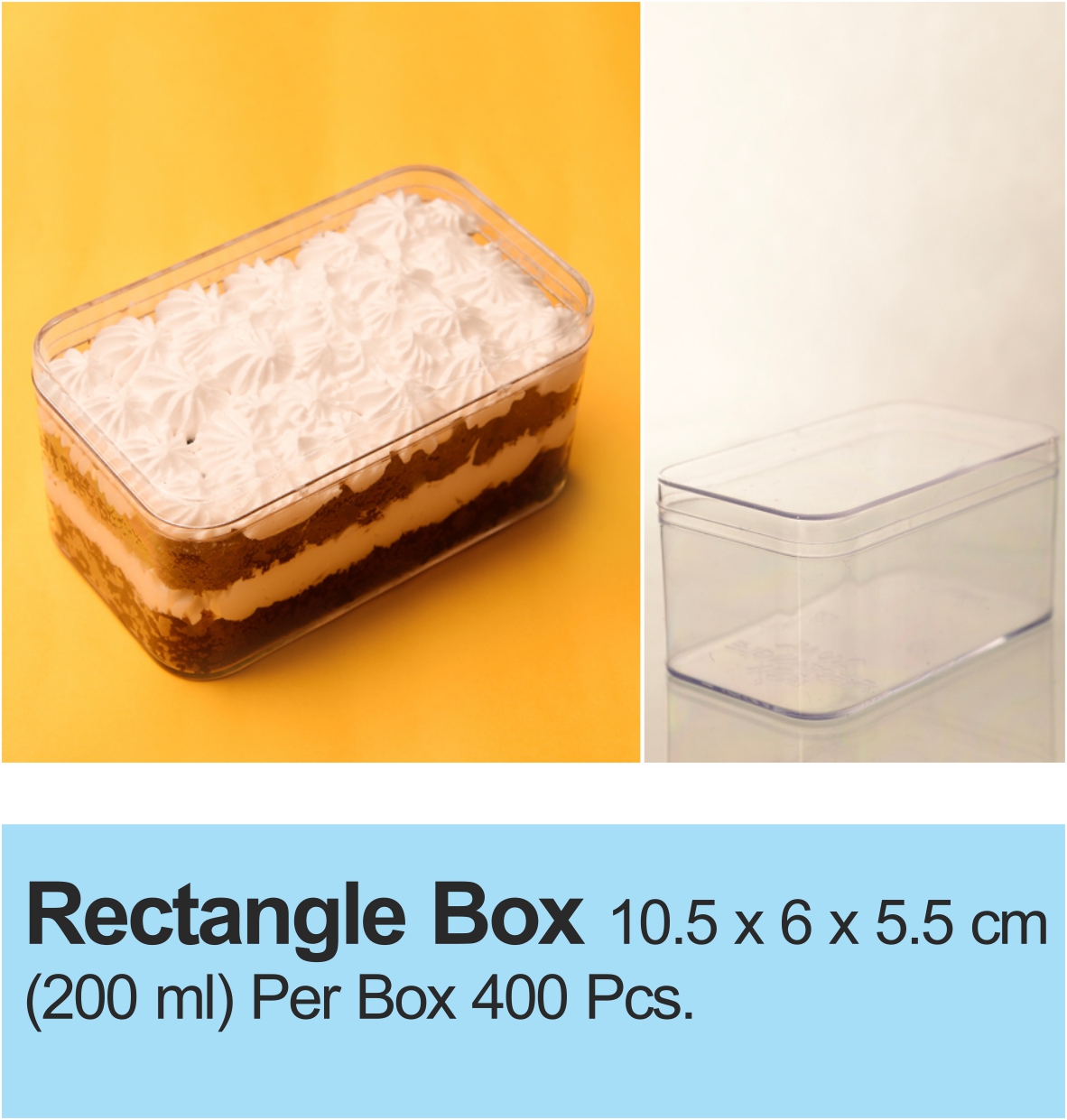 Rectangle Box 10.5 x 6 x 5.5 cm Per Box 400 Pcs.